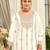 white heavy chinon designer embroidered palazzo dress