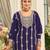 blue heavy chinon designer embroidered palazzo dress