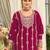 pink heavy chinon designer embroidered palazzo dress