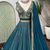 DESIGNER TEAL-GREEN CHINON SILK LEHENGA CHOLI FOR WEDDING 