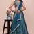DESIGNER TEAL-GREEN CHINON SILK LEHENGA CHOLI FOR WEDDING 