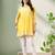 Seva chikan hand embroidered yellow georgette lucknowi chikan top with slip scl9246