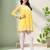 Seva chikan hand embroidered yellow georgette lucknowi chikan top with slip scl9246