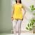 Seva chikan hand embroidered yellow georgette lucknowi chikan top with slip scl9246