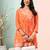 Seva chikan hand embroidered orange georgette lucknowi chikan top with slip scl9247