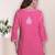 Seva chikan hand embroidered carrot pink rayon lucknowi chikan top scl9236
