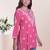 Seva chikan hand embroidered carrot pink rayon lucknowi chikan top scl9236