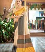 mustard yellow smart and ethnic graceful partywear saree for stylish looks