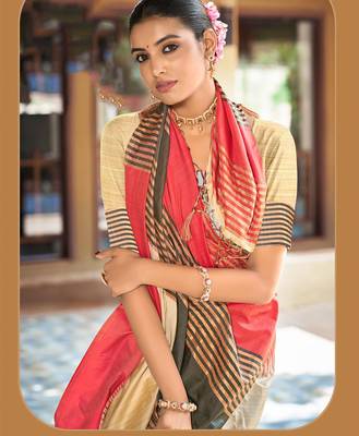 beige charcoal grey smart and ethnic graceful partywear saree for stylish looks 2