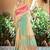 cream mint green smart and ethnic graceful partywear saree for stylish looks