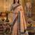 peach silk blend fabric saree with sophisticated woven designer