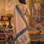 peach silk blend fabric saree with sophisticated woven designer