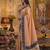 peach silk blend fabric saree with sophisticated woven designer