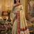 beige silk blend fabric saree with sophisticated woven designer