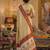 beige silk blend fabric saree with sophisticated woven designer