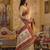 beige silk blend fabric saree with sophisticated woven designer