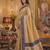 gold silk blend fabric saree with sophisticated woven designer