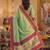 green silk blend fabric saree with sophisticated woven designer
