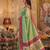 green silk blend fabric saree with sophisticated woven designer