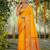 yellow smart woven jari designer ethnic ceremonial silk blend saree