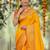 yellow smart woven jari designer ethnic ceremonial silk blend saree