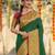 dark green smart woven jari designer ethnic ceremonial silk blend saree