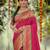 dark pink smart woven jari designer ethnic ceremonial silk blend saree