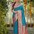 blue smart woven jari designer ethnic ceremonial silk blend saree