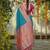 blue smart woven jari designer ethnic ceremonial silk blend saree