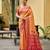 peach orange beautiful traditional rich assam silk blend saree