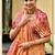 peach orange beautiful traditional rich assam silk blend saree