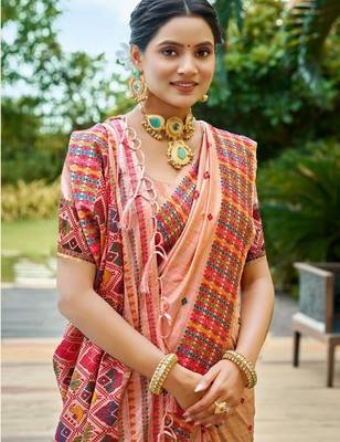 blush peach beautiful traditional rich assam silk blend saree 2