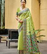 pista green beautiful traditional rich assam silk blend saree
