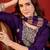 Purple silk blend embroidered kurta set.