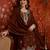 Brown silk blend embroidered Farsi kurta set with dupatta.