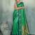 green woven designer ethnic silk blend saree for traditional looks