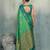 green woven designer ethnic silk blend saree for traditional looks