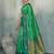 green woven designer ethnic silk blend saree for traditional looks