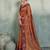 rust woven designer ethnic silk blend saree for traditional looks