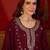 Wine silk blend embroidered Farsi kurta set with dupatta.
