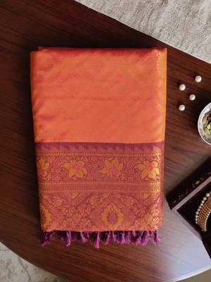 magenta woven designer ethnic silk blend saree for traditional looks 4