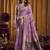 purple woven katha designer khadi cotton blend fabric graceful festive special saree