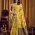 yellow woven katha designer khadi cotton blend fabric graceful festive special saree