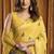 yellow woven katha designer khadi cotton blend fabric graceful festive special saree