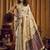 cream woven katha designer khadi cotton blend fabric graceful festive special saree
