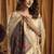 cream woven katha designer khadi cotton blend fabric graceful festive special saree