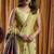 green woven katha designer khadi cotton blend fabric graceful festive special saree
