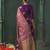purple silk blend fabric woven designer ethnic partywear saree