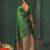 green silk blend fabric woven designer ethnic partywear saree