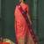 gajri silk blend fabric woven designer ethnic partywear saree